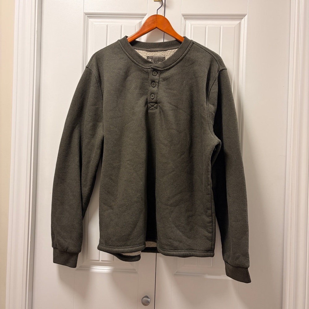 BC Clothing Fleece-Lined Sherpa Henley Green – XL